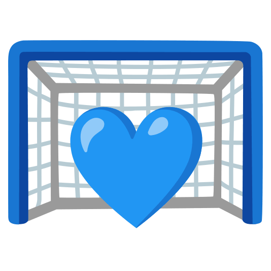 goal net blue heart
