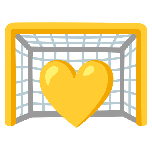 goal net yellow heart