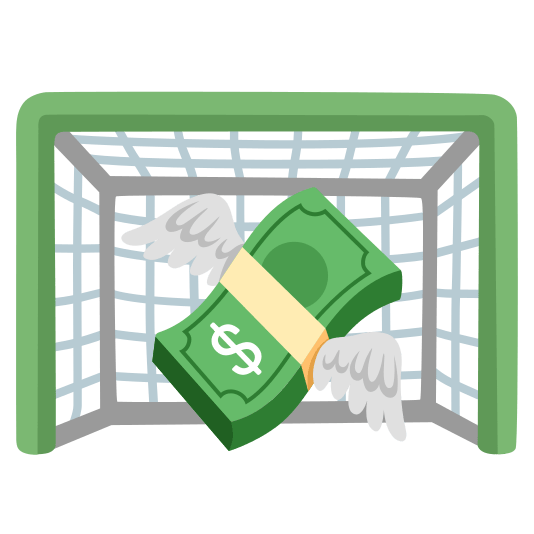 goal net money with wings