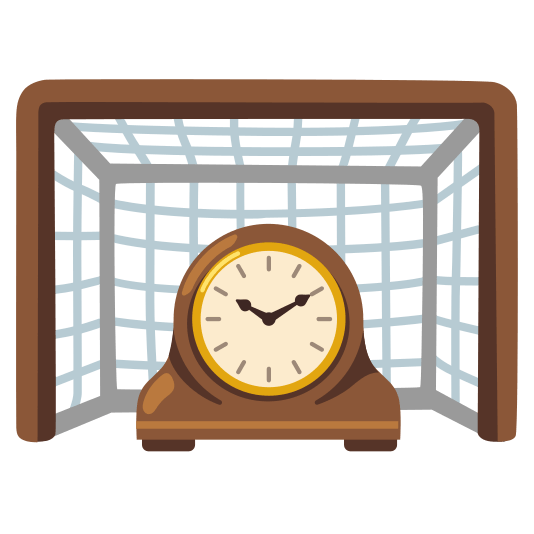 goal net mantelpiece clock