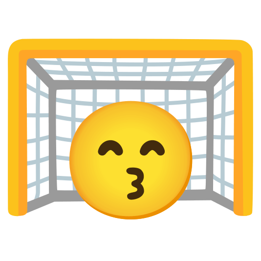 goal net kissing smiling eyes