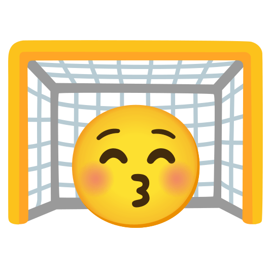 goal net kissing closed eyes