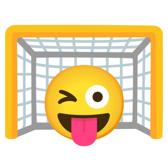 goal net stuck out tongue winking eye