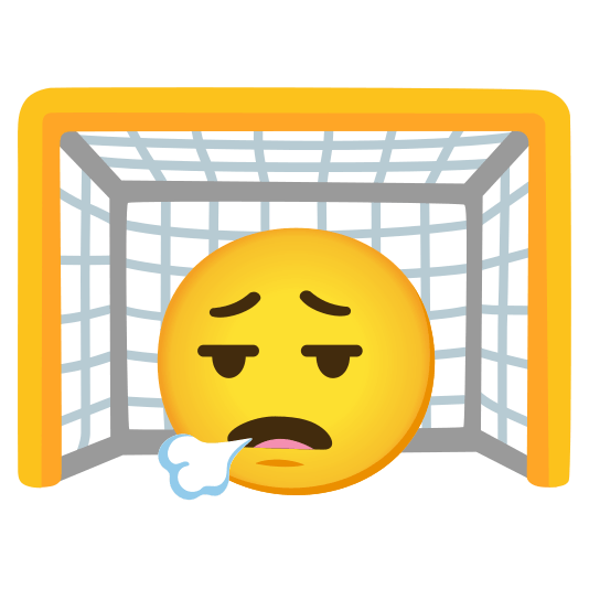 goal net face exhaling