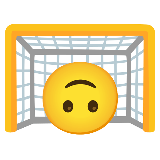 goal net upside down face
