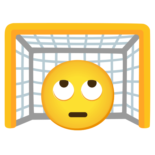 goal net face with rolling eyes