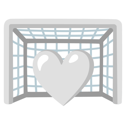 goal net white heart