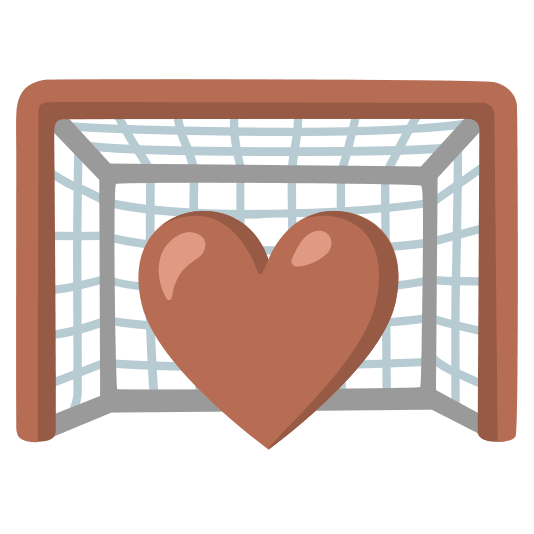 goal net brown heart