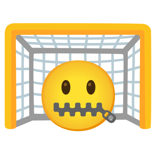 goal net zipper mouth face