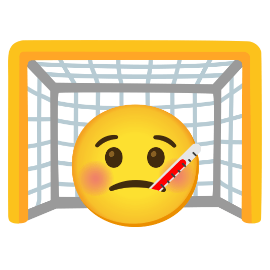 goal net face with thermometer