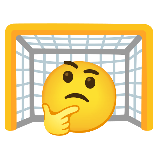 goal net thinking face