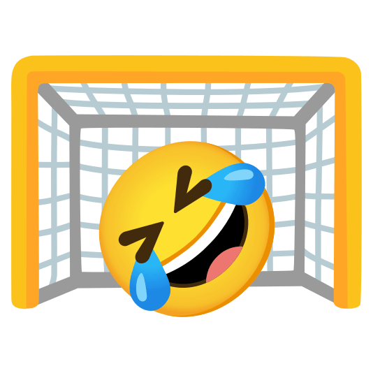 goal net rolling on the floor laughing