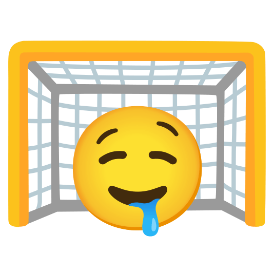 goal net drooling face