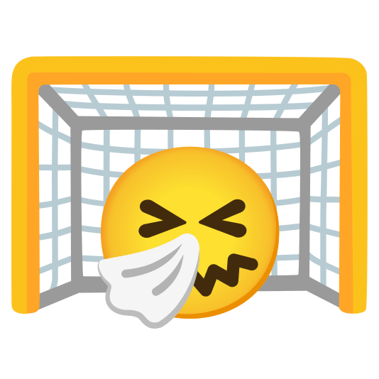 goal net sneezing face