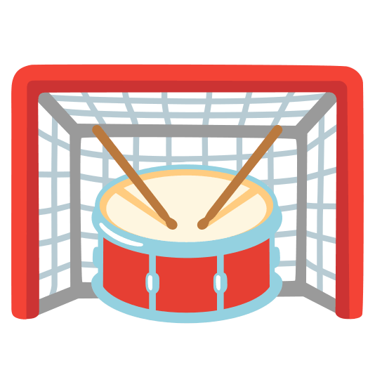 goal net drum with drumsticks