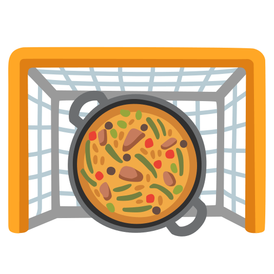 goal net shallow pan of food