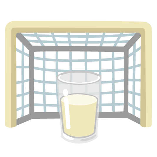goal net glass of milk