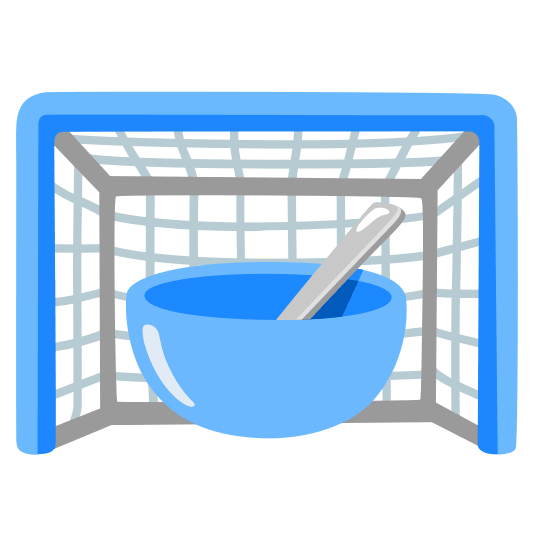 goal net bowl with spoon