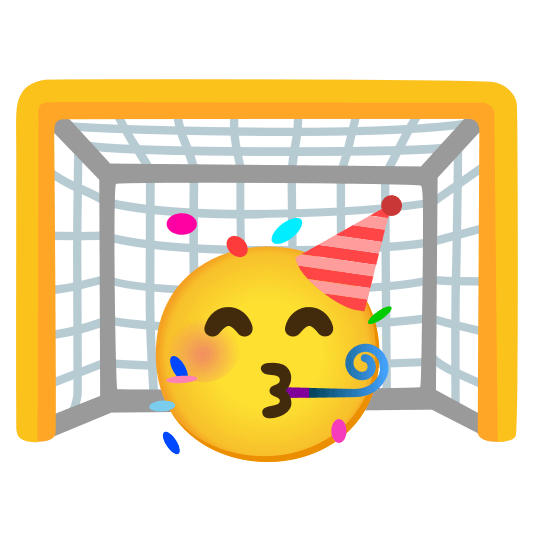 goal net partying face