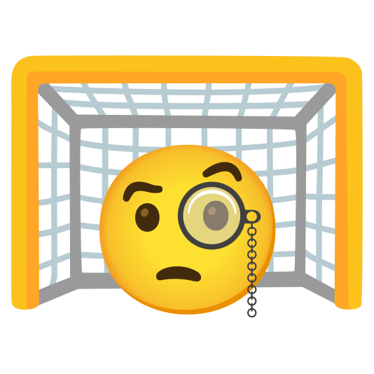 goal net face with monocle