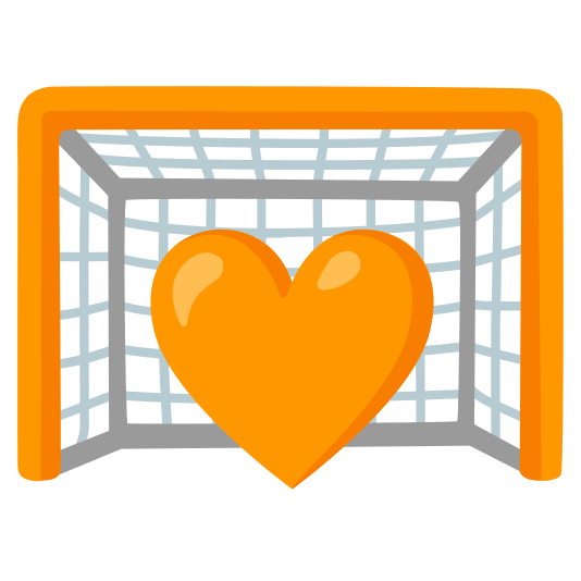 goal net orange heart