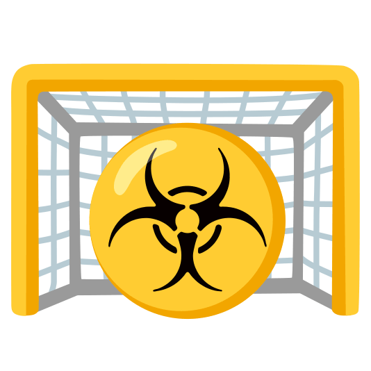 goal net biohazard sign