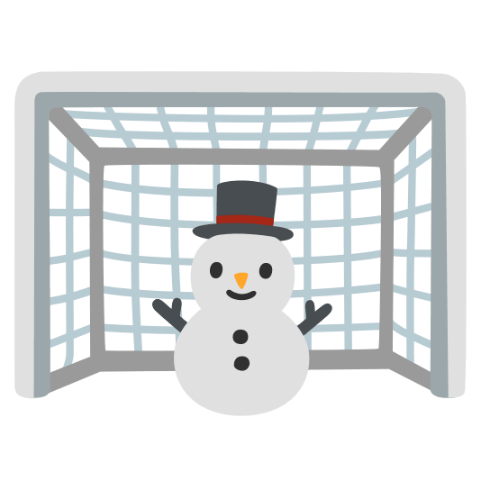 goal net snowman without snow