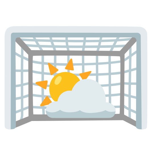 goal net partly sunny