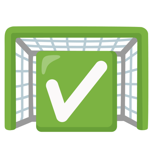 goal net white check mark