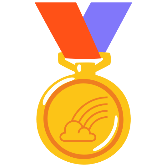 first place medal rainbow
