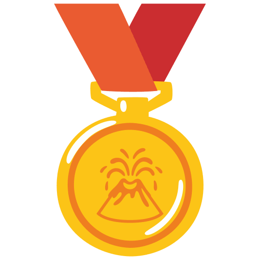 first place medal volcano
