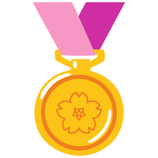 first place medal cherry blossom