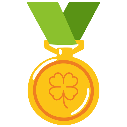 first place medal four leaf clover