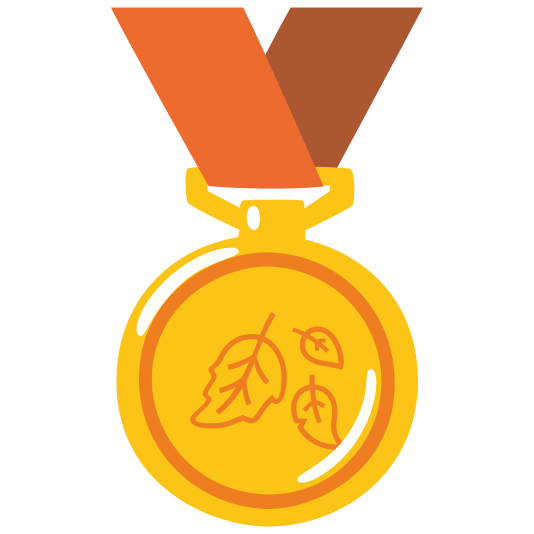 first place medal fallen leaf