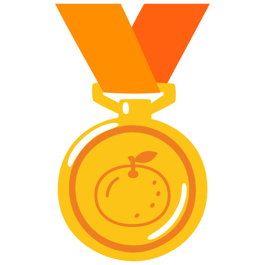 first place medal tangerine
