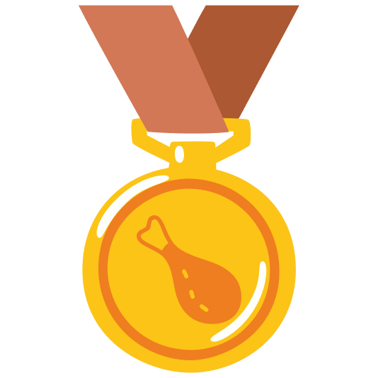 first place medal poultry leg