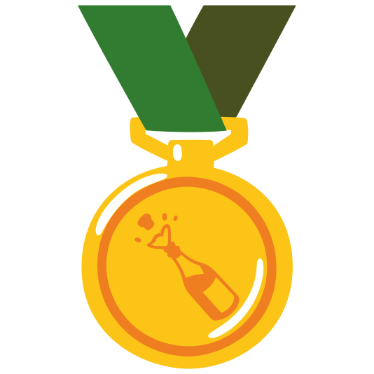first place medal champagne