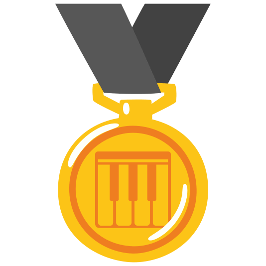 first place medal musical keyboard
