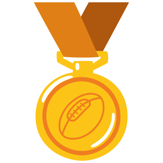 first place medal rugby football