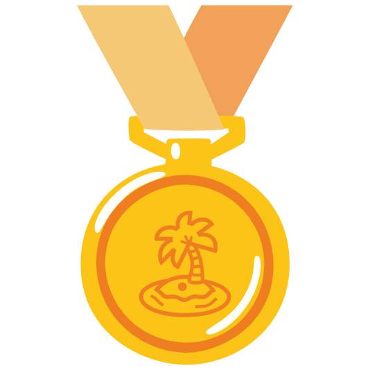 first place medal desert island