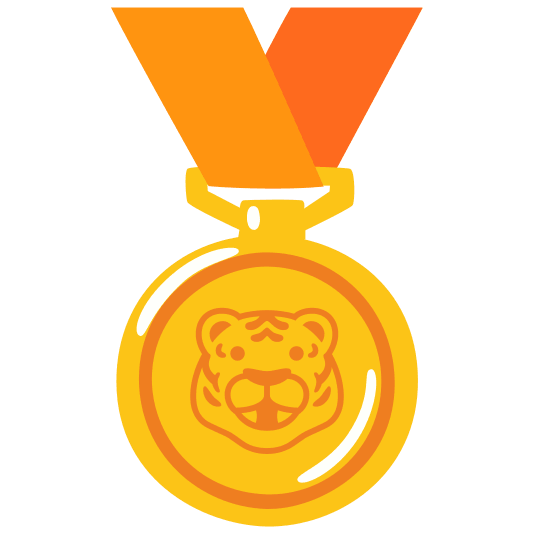 first place medal tiger