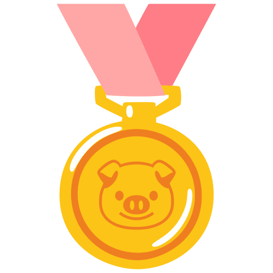 first place medal pig