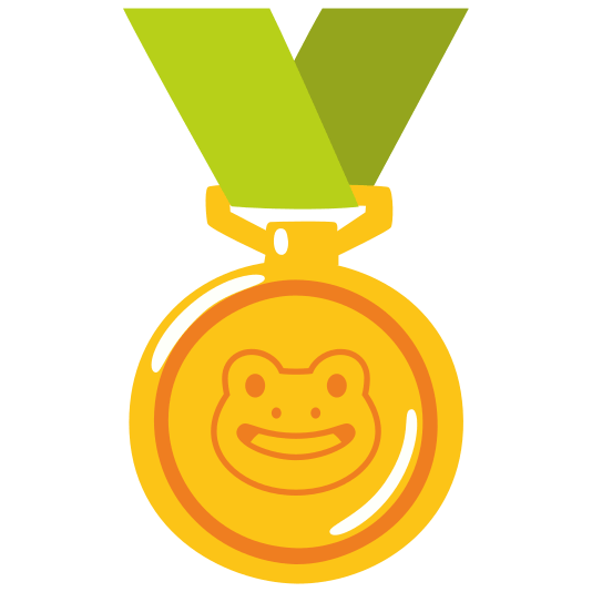 first place medal frog