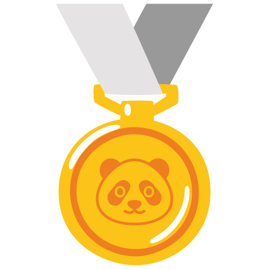 first place medal panda face