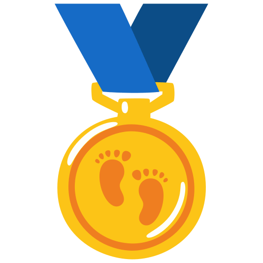 first place medal footprints
