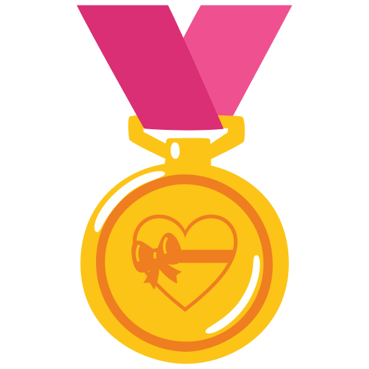 first place medal gift heart