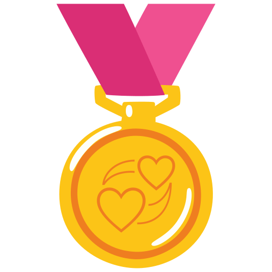 first place medal revolving hearts