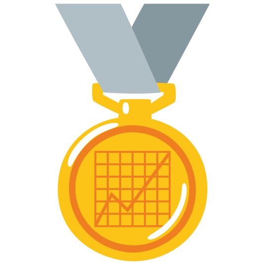 first place medal chart with upwards trend