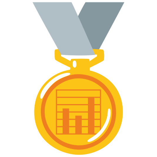 first place medal bar chart