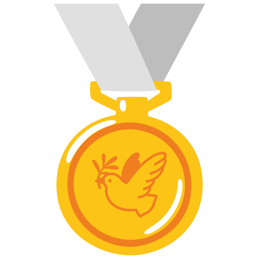 first place medal dove of peace